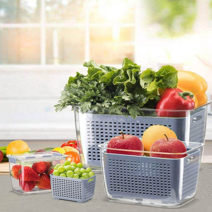 Smart förvaringsbehållare för frukt, lufttät design håller maten fräsch längre i köket.