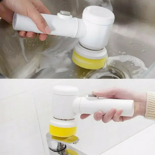 Ergonomisk trådlös rengöringsborste för djuprengöring av kök & badrum.