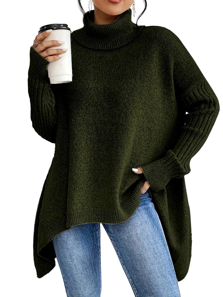 Mysig dam turtlenecktröja för vinter, varm och stilren. Perfekt för avslappnade dagar.