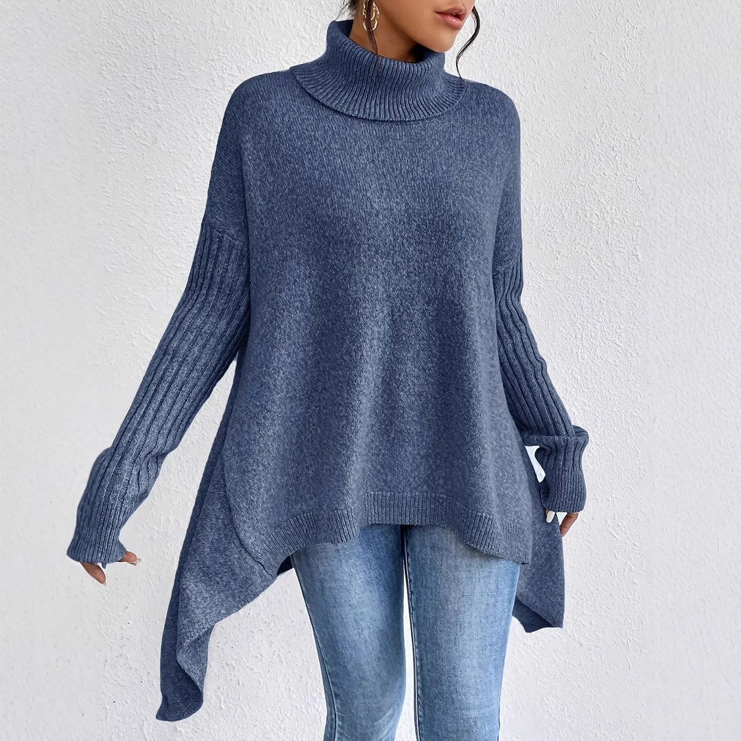 Avslappnad dam turtlenecktröja, ett måste för vintermode. Varm, mysig och enkel att styla.