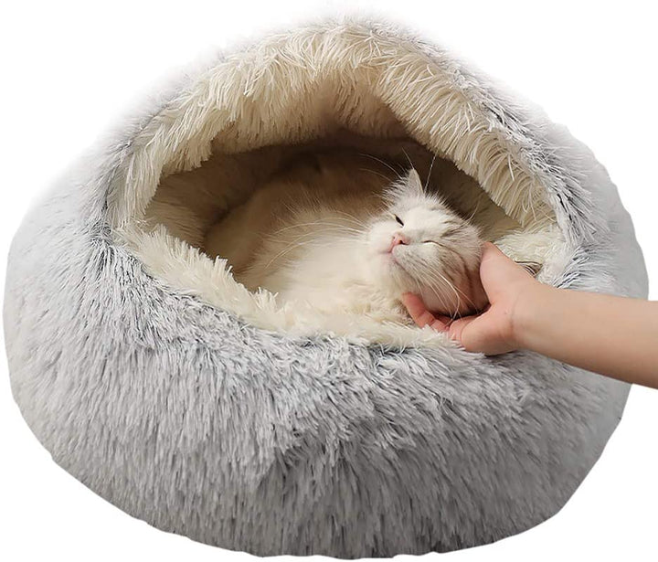 Översiktsbild av korallfleece hundbädd, perfekt för avkoppling och trygg sömn