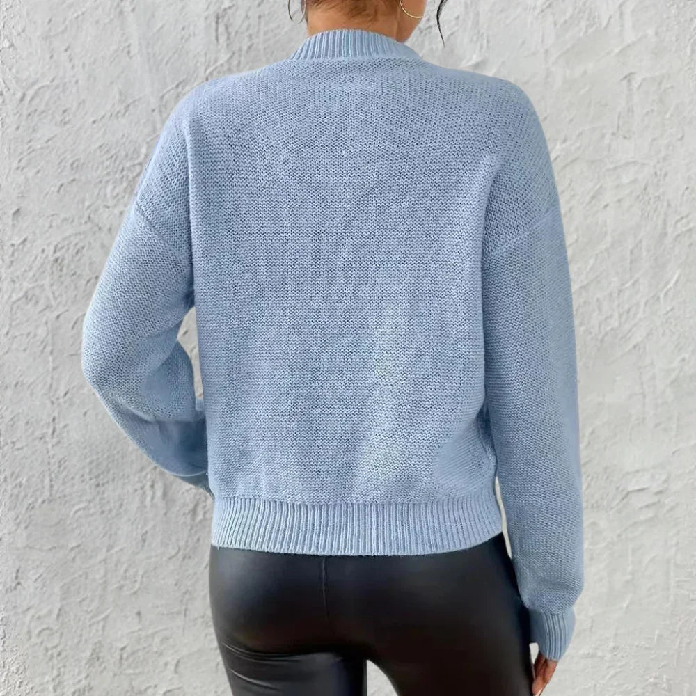 Vintertröja för kvinnor, mjukt stickad med stretchig komfort. Perfekt som mysig hösttröja med avslappnad passform.