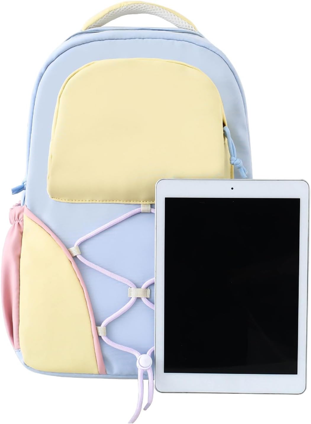 Rymlig Nivora elevryggsäck med stor kapacitet, lila/blå, för böcker, laptop & skolmaterial.