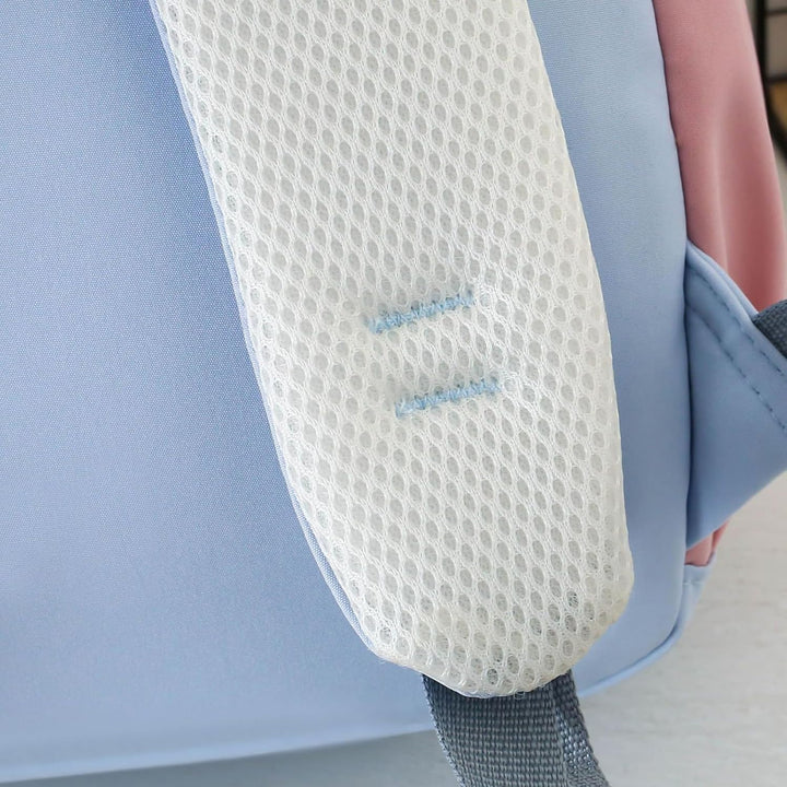 Slitstark nylon- och polyesterryggsäck, Nivora skolset, lila/blå, byggd för att hålla länge.