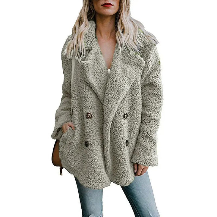 Fluffig & varm damjacka i fleece, oversized modell. Perfekt casual jacka för kvinnor.