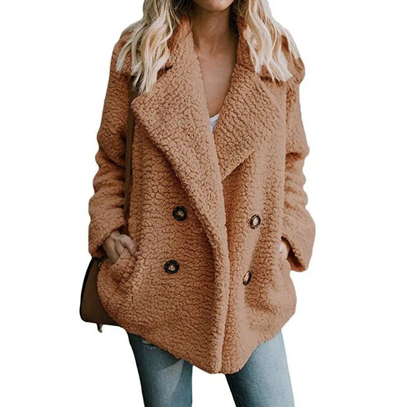 Varm fluffig fleecejacka, oversized för dam. Casual vintermode, mysigt & bekvämt ytterplagg.