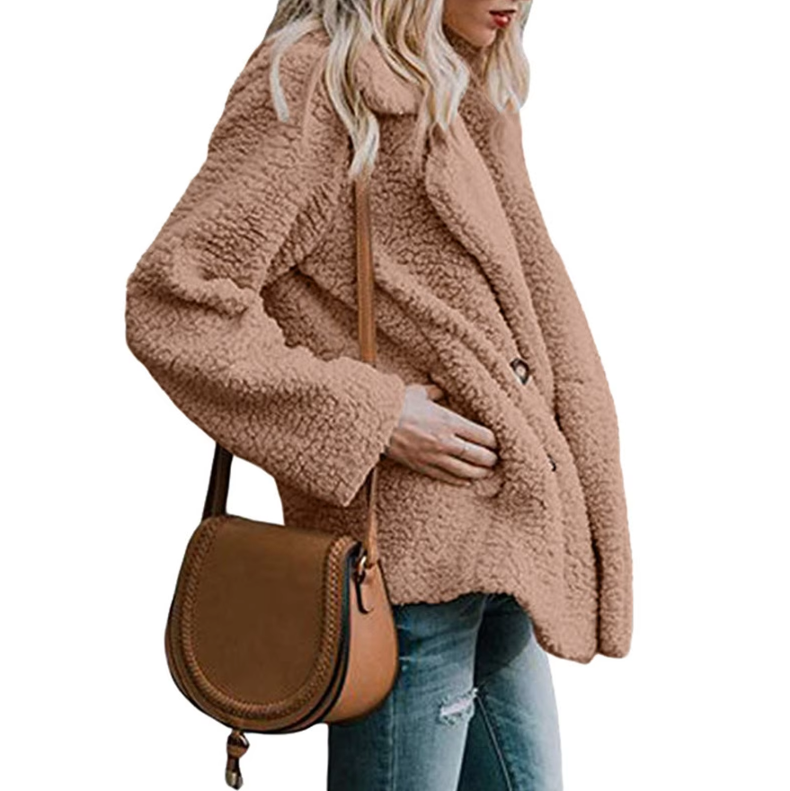 Varm & skön fluffig fleecejacka för kvinnor. Perfekt casual jacka i oversized modell.