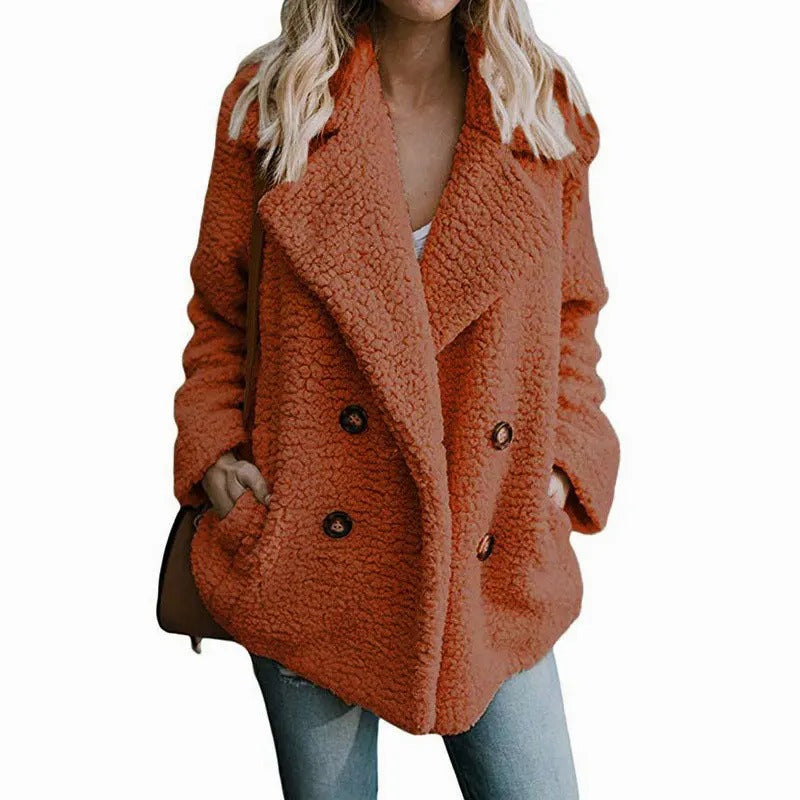 Fluffig damfleecejacka, oversized modell. Varm & mysig för kalla dagar, casual vintermode.