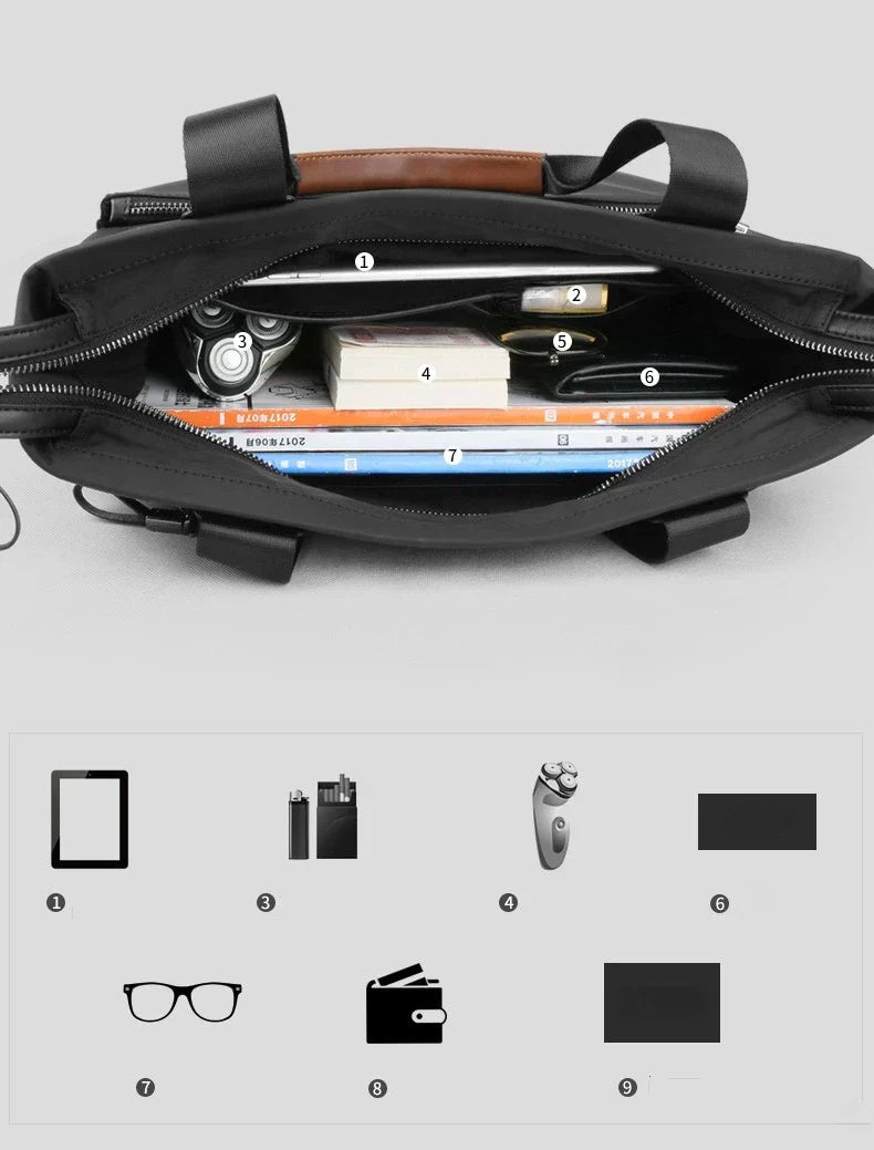 Elegant OxfordCarry laptopväska, perfekt för organiserad professionalism. Unisex portfölj med fack för allt.