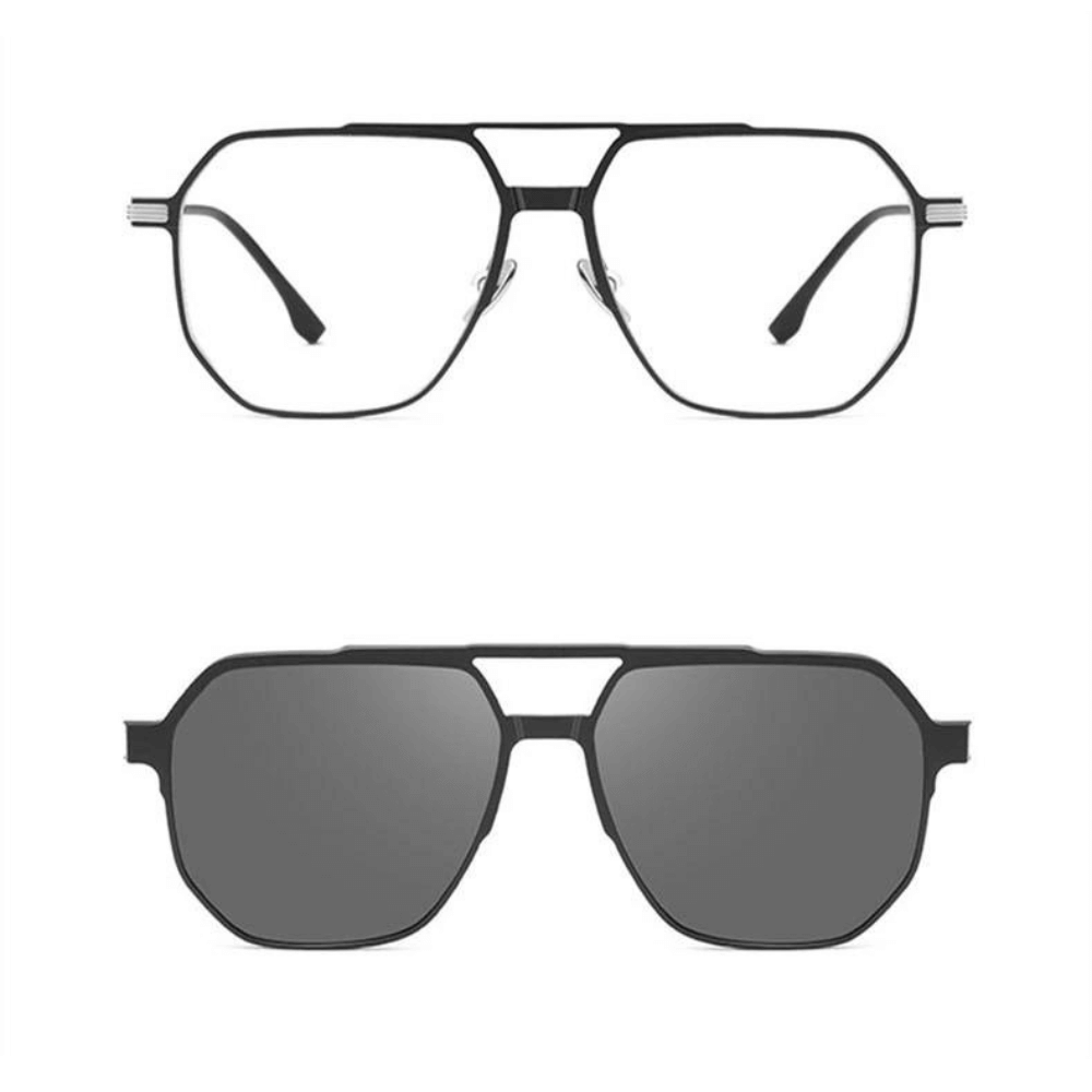 Snygga unisex solglasögon, polariserade & magnetiska 3-i-1, för klar sikt i solen.