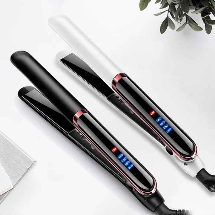 Hårstyling med precision: professionell plattång med jonisk keramik för glänsande och frissfritt hår.