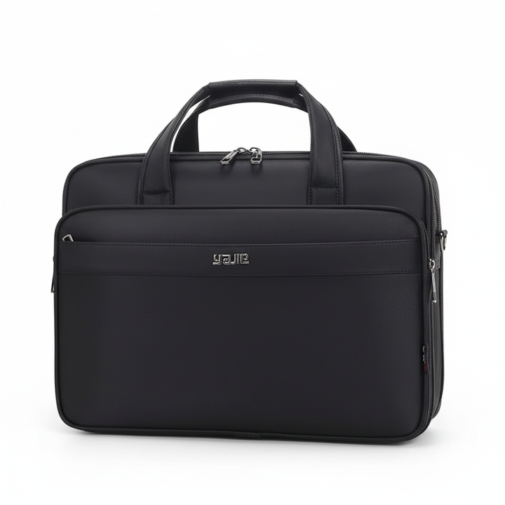 Funktionell datorväska BizBag, även som axelväska, med flera fack för kontor, affärsresor och studier.