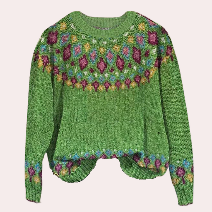 Bekväm randig kvinnors tröja i mjukt tyg, idealisk för höstmode och mångsidig användning.