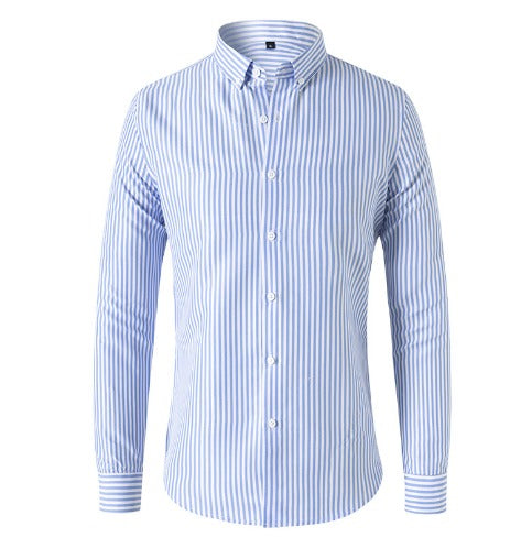 Mångsidig randig herrtröja för män; bekväm, stilren & lättskött smart casual.