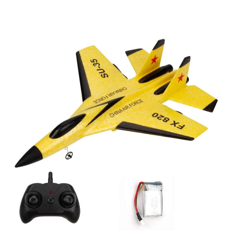 RC Gliderflygplan för barn & vuxna, vit modell i luften, lättstyrt fjärrstyrt flygplan