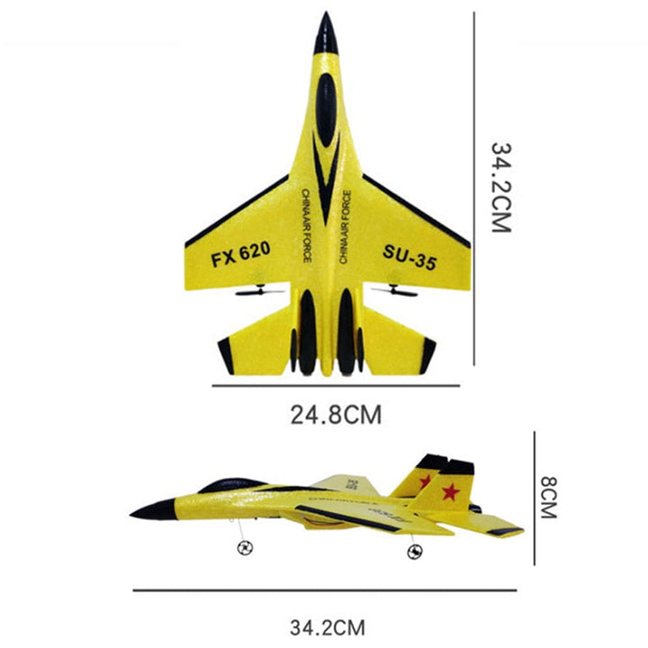 Hållbart RC Gliderflygplan i vitt med blå detaljer, redo för flygning som en barnleksak och hobby