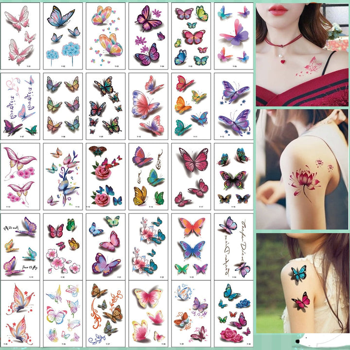 Realistisk 3D temporär tatuering för smärtfri kroppskonst. Lätt att applicera, säker för huden.