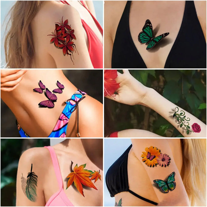 Tillfällig 3D tatuering klistermärke, enkel att applicera & vattentät huddekor. Uttryck din stil utan ånger.