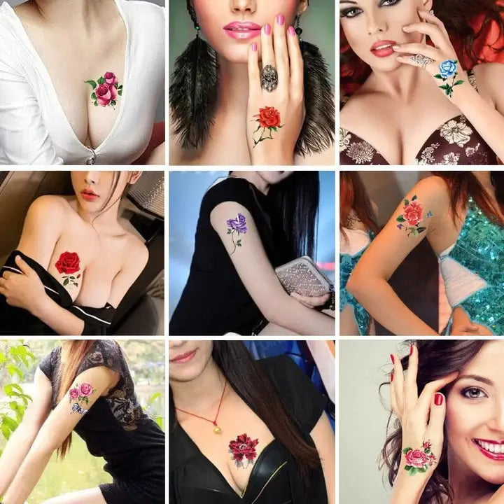 Vattentät 3D temporär tatuering, hållbar huddekor. Realistisk design, lätt att applicera, säker för huden.
