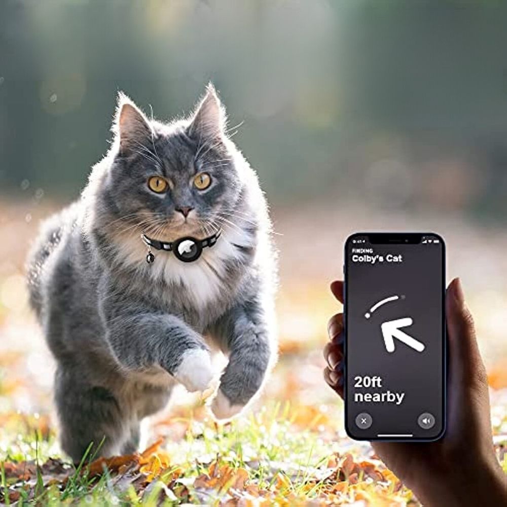 Katt GPS-halsband med reflekterande design för ökad säkerhet. Håll koll på din utomhuskatt.