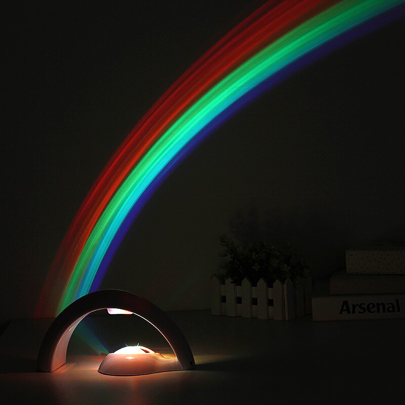 Nattlampa med regnbågsprojektion. Ger mysig stämning i barnrummet. En fin gåva som LED-lampa.