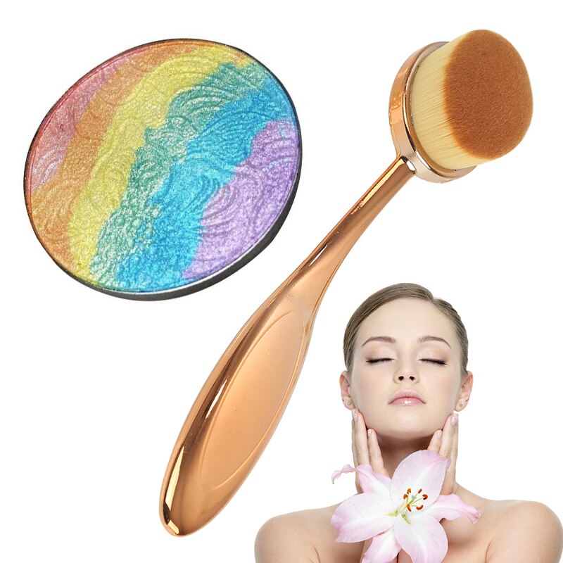Regnbågscontourpalett med iriserande highlighter för ansiktet. Perfekt makeup för glow och skönhet.