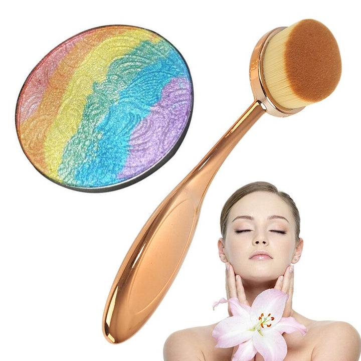 Regnbågscontourpalett med iriserande highlighter för ansiktet. Perfekt makeup för glow och skönhet.