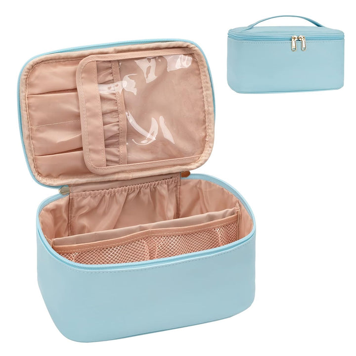 Dam sminkorganisatör, elegant reseväska med fack för kosmetik. Kompakt och praktisk för skönhet.