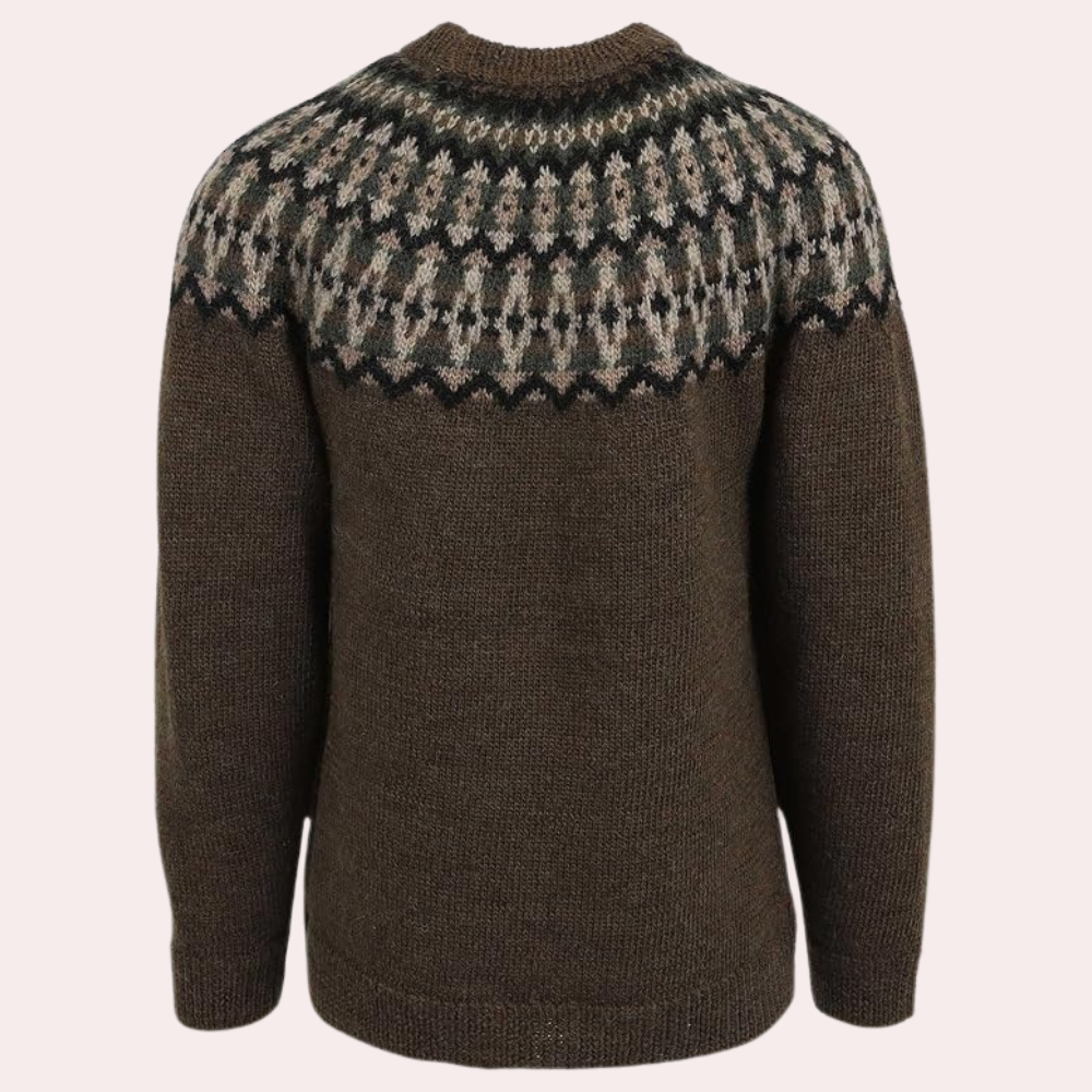 Elegant retro damtröja i vintageinspirerad design. Stilren och varm för kvinnor, perfekt för vardag och fest.