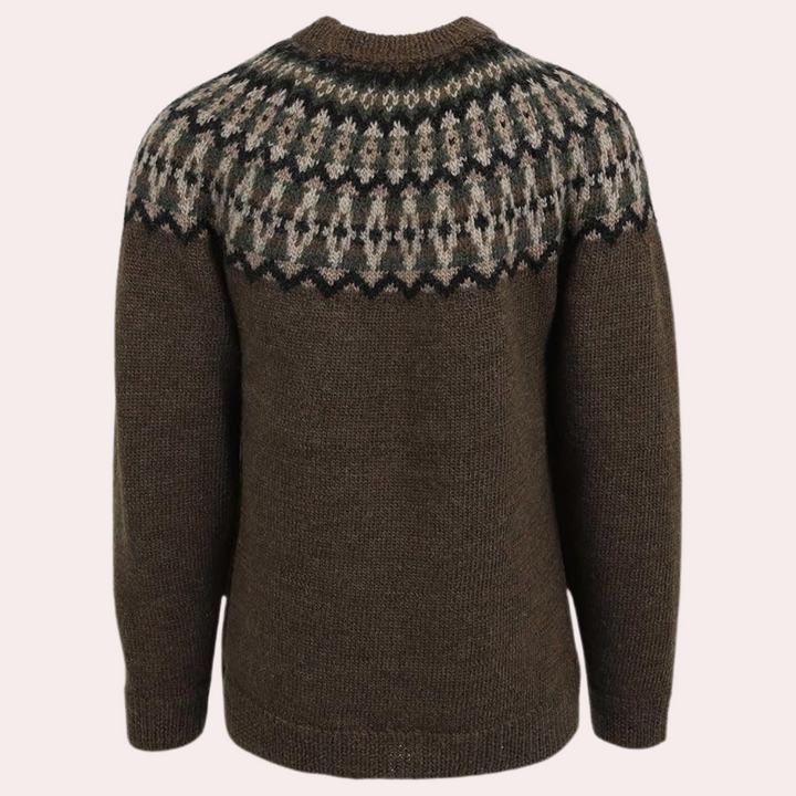 Elegant retro damtröja i vintageinspirerad design. Stilren och varm för kvinnor, perfekt för vardag och fest.