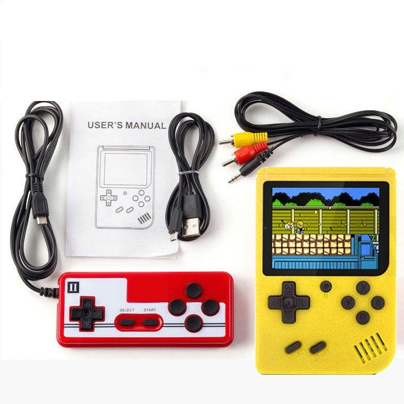 Retro handhållen konsol i presentförpackning, den perfekta presenten för spelälskare
