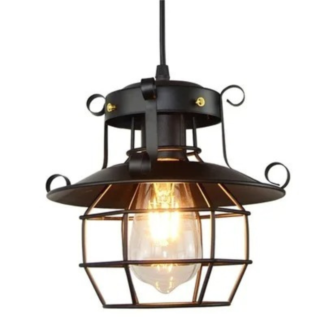 Retro industriell taklampa i aluminium, perfekt vintage inredning för hem, bar eller restaurang.