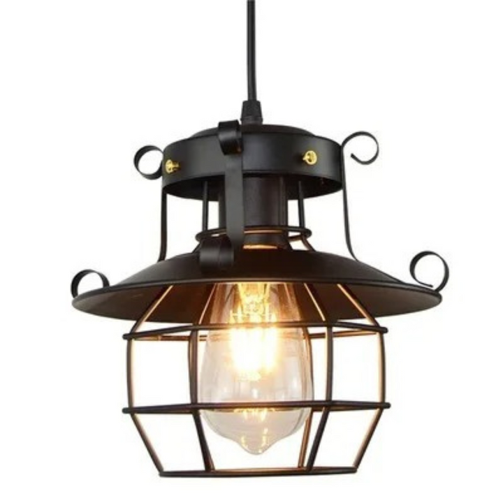 Retro industriell taklampa i aluminium, perfekt vintage inredning för hem, bar eller restaurang.