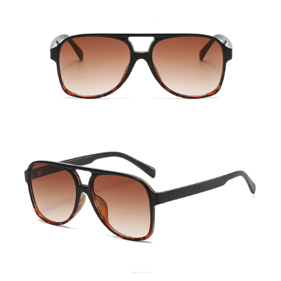 Retrosolglasögon i panterstil med UV400-skydd, unisex design för sommar.
