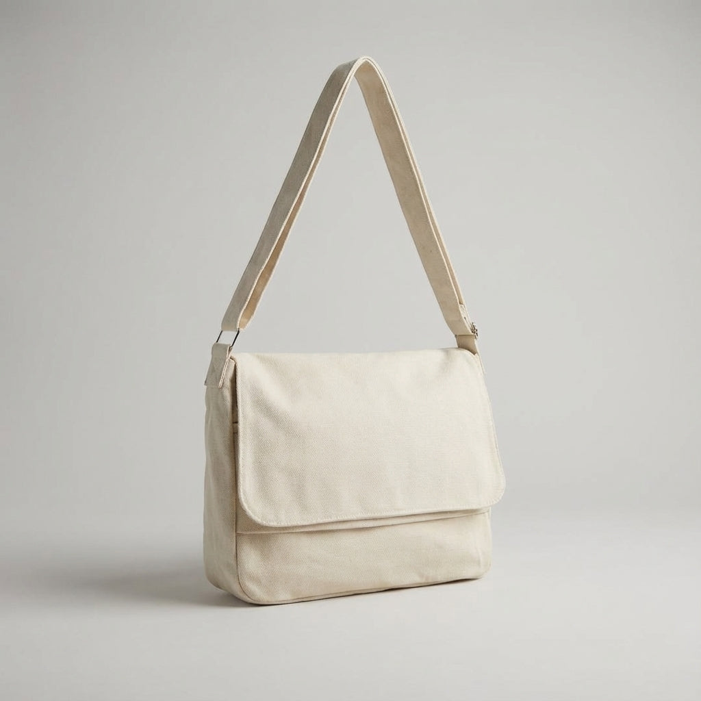 Praktisk tygväska i robust canvas. Rymlig unisex väska för vardag, jobb och skola.