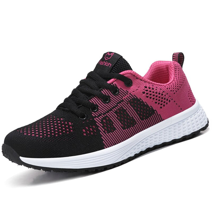 Rosa mesh sneakers för dam, andningsbara och lätta fritidsskor