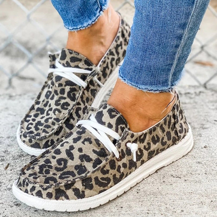 Rosa rutiga canvas loafers för dam, platt sula, lämpliga för fritidsbruk
