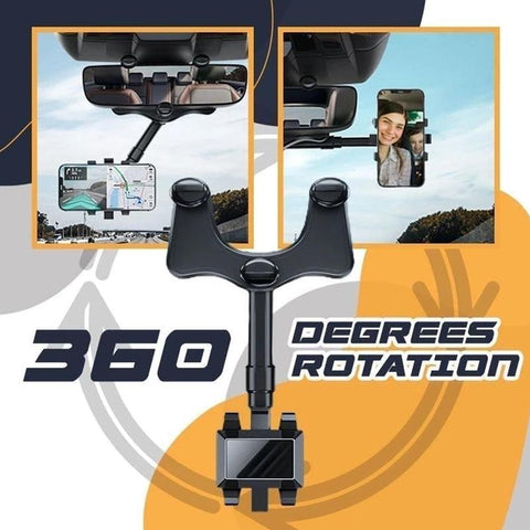 Kompakt bilhållare för smartphone med 360° rotation och antislip-grepp, för enkel navigering.
