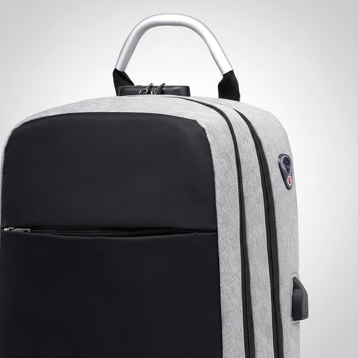 Stilren vardagsryggsäck för kontor och pendling. Funktionell säkerhetsryggsäck med laptopfack och antistöldskydd.