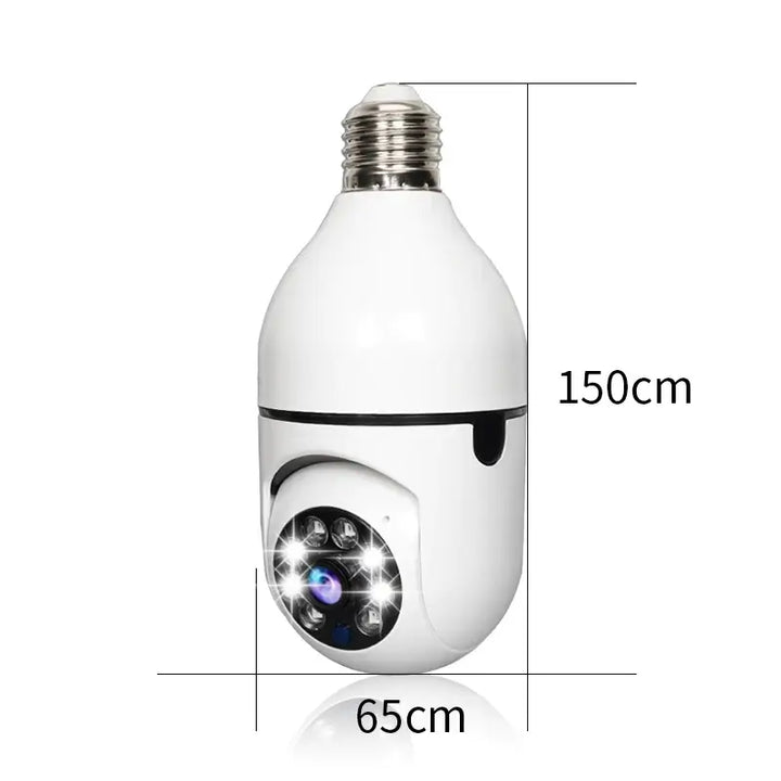 Smart övervakningskamera E27 för trådlös 360° säkerhet. Enkel installation i lampfattning.