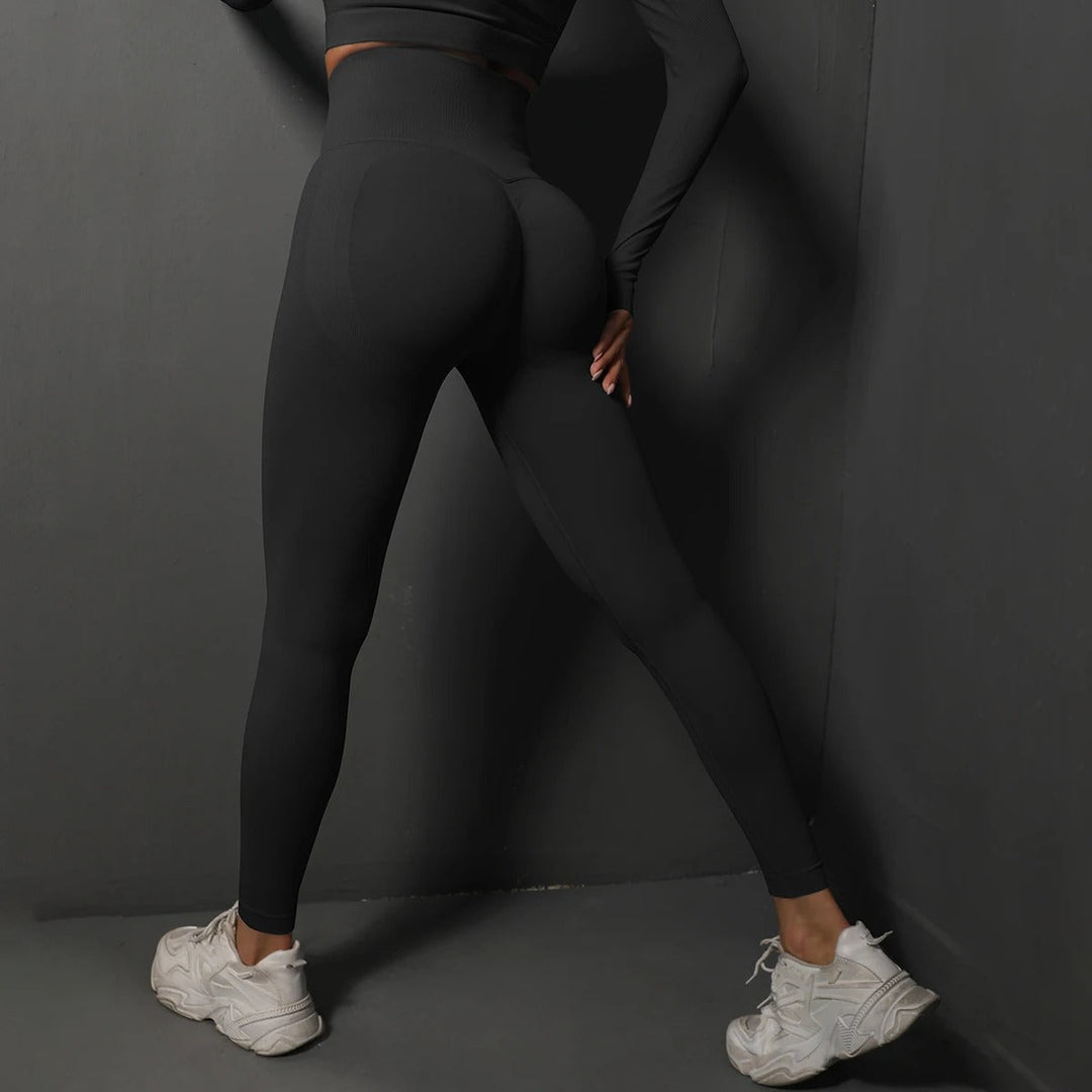 Sömlösa gymleggings för kvinnor med hög midja. Perfekta för fitness & yoga, bekväma & stretchiga aktivakläder.