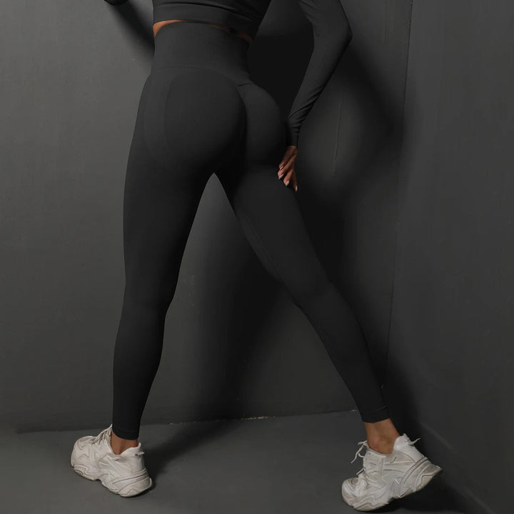 Sömlösa gymleggings för kvinnor med hög midja. Perfekta för fitness & yoga, bekväma & stretchiga aktivakläder.