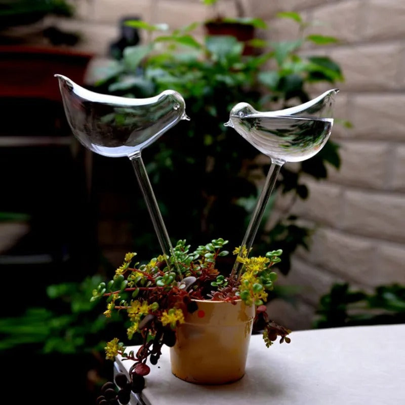 Modernt självvattnande glas för krukväxter. Praktisk och elegant lösning för smart växtvård i hemmet.