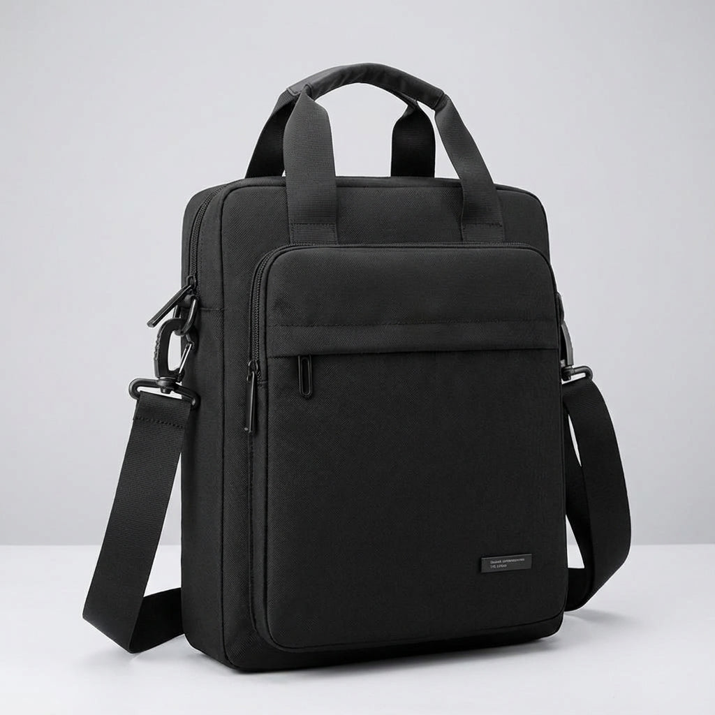 Vaylor unisex axelväska för laptop. Vattentät och organiserad budväska, idealisk för affärsresor och daglig användning.