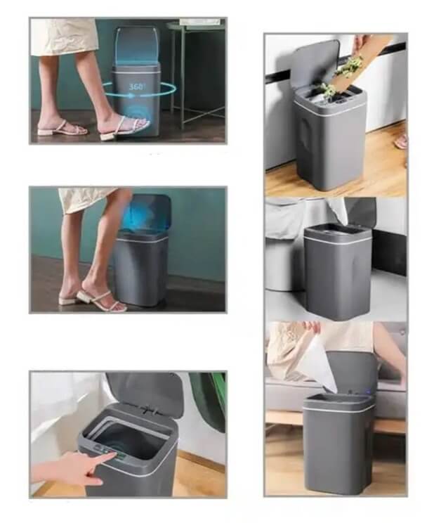 Hygienisk beröringsfri soptunna med smart sensorfunktion för en ren miljö