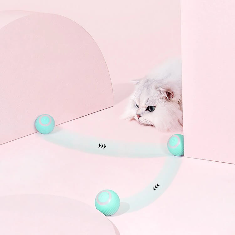 Interaktiv kattboll med LED-ljus, stimulerar din katt till lek och rolig motion.