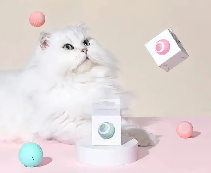 Självrullande smart kattboll med fängslande LED-ljus för timmar av interaktiv lek.
