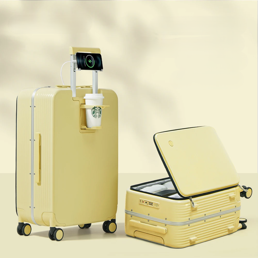 Flexibel resväska för incheckat bagage eller kabin, med USB och robusta hjul.