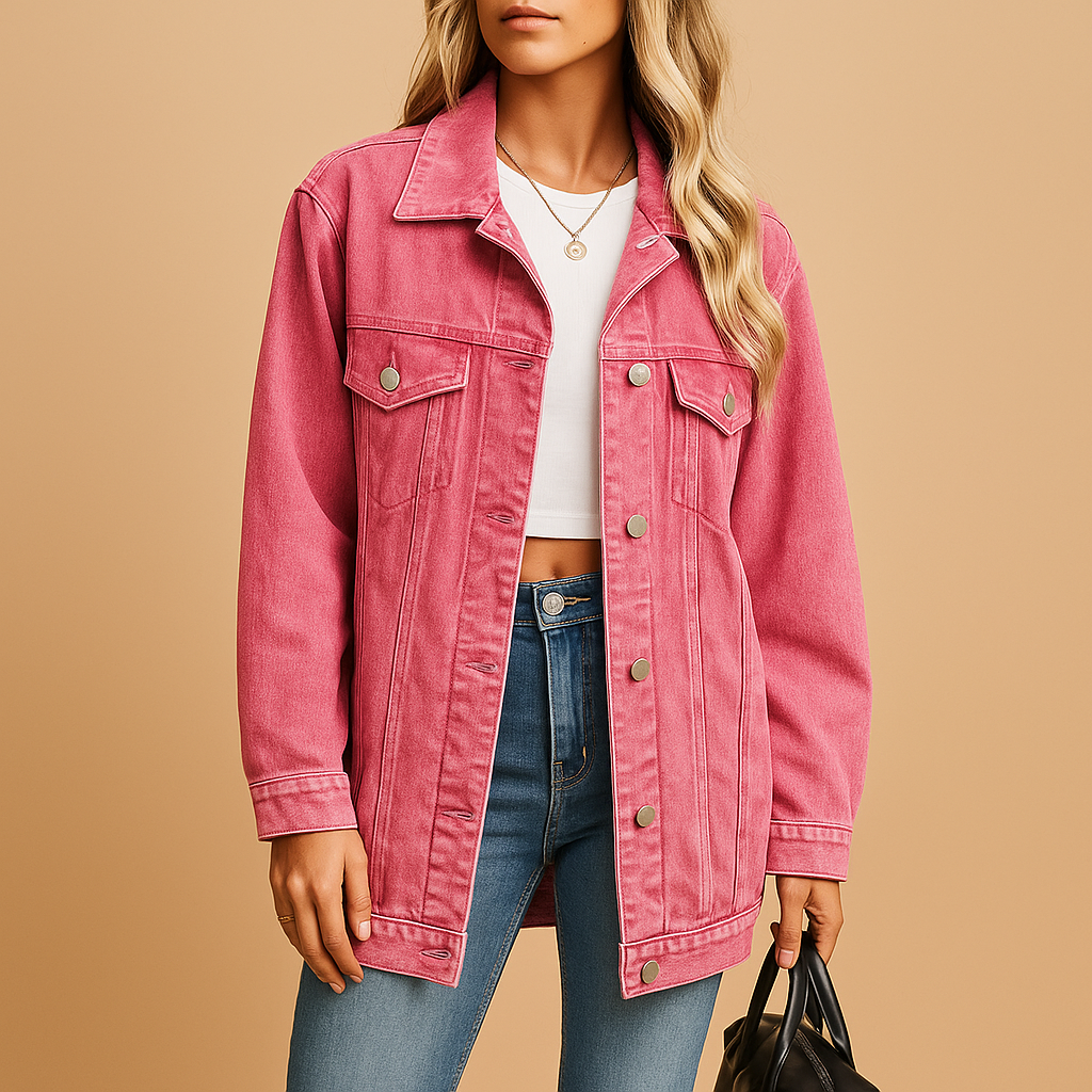 Stilsäker & bekväm dam vinterjacka i modern denimlook med knapplåsning. Perfekt som vardagsjacka höst & vinter.