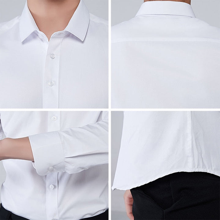 Slipp stryka! Fläckfri & strykfri herrskjorta i bekväm stretch. Snygg för business, vardag & herrmode.